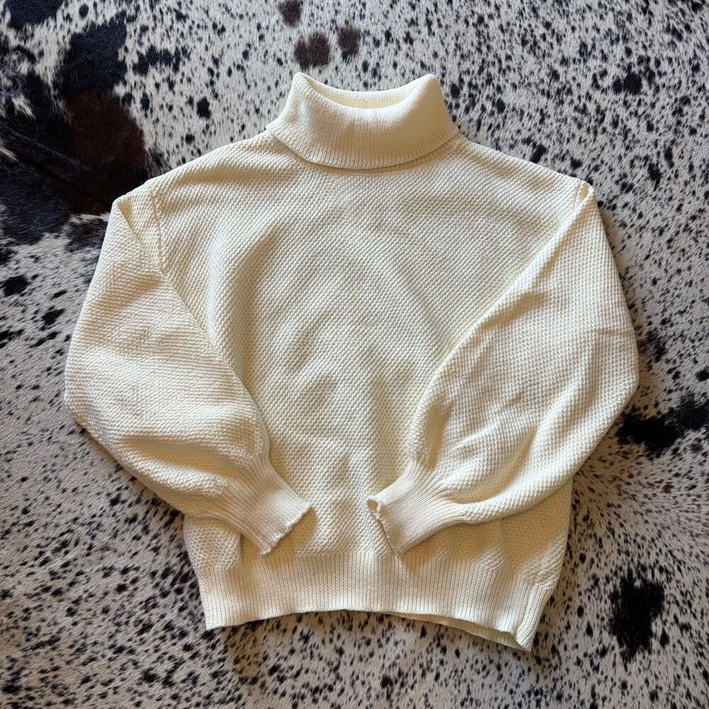 Turtle Neck Women's S Off-White Sweater